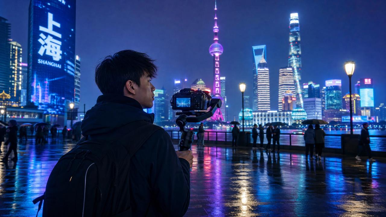 吃瓜-吃瓜生活传媒：夜上海魅力·城市夜景Vlog传媒分享